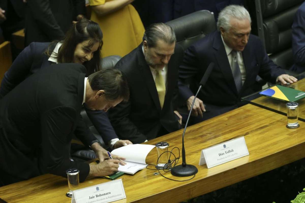 O presidente eleito Jair Bolsonaro,  participa no Congresso Nacional da sessão solene em comemoração aos 30 anos da Constituição Federal