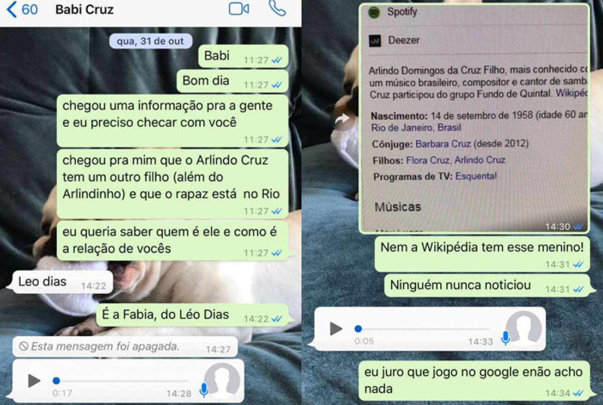 Veja provas da conversa entre a coluna e a família de Arlindo Cruz
