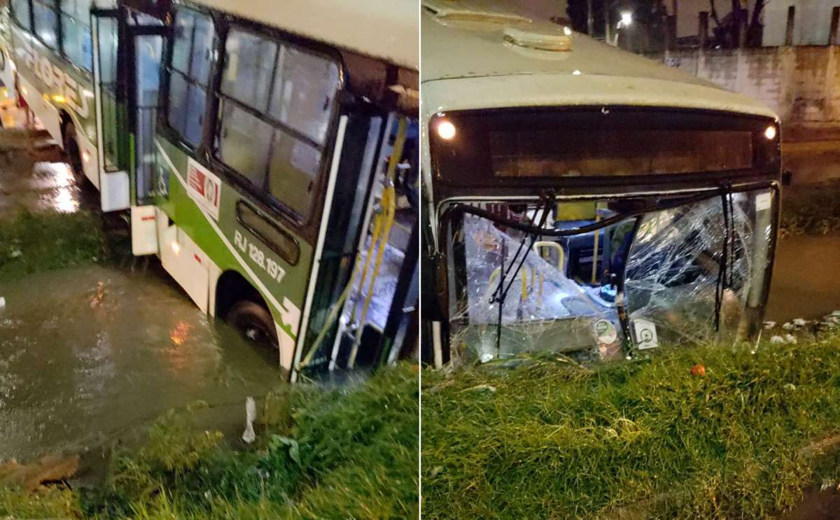 Passageiros saíram pela parte de trás do ônibus