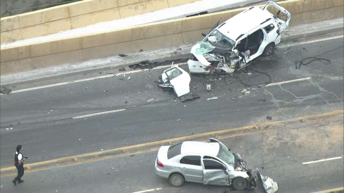 Duas pessoas morrem em acidente no Viaduto Aricanduva, na zona leste de SP
 - Reprodução TV Globo 