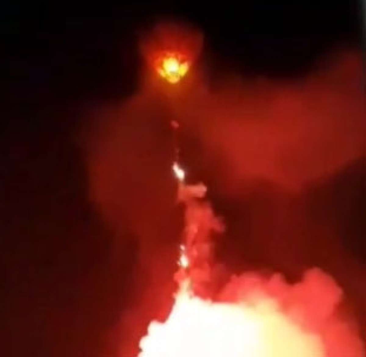 Fogos foram lançados do balão - Reprodução / Campo Grande Ao Vivo