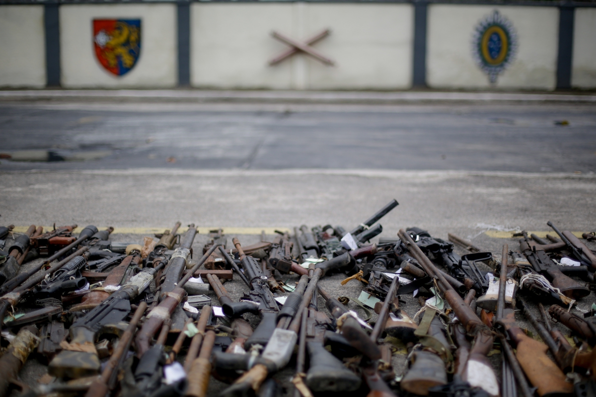 Rio de Janeiro, 27/11/2018 - Operao Vulco II. Finalidade de destruir cerca de 10.000 armas apreendidas em diversas atividades. A cerimnia de destruio ocorreu no Batalho de Manuteno e Suprimento de Armamento. Na avenida Duque de Caxias em Derodo Foto: Luciano Belford/Agncia O Dia