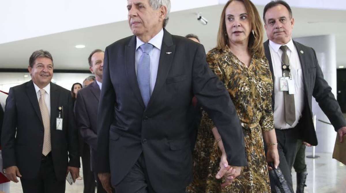 General Augusto Heleno, participa da solenidade comemorativa aos 80 anos do GSI, realizada no Pal&aacute;cio do Planalto