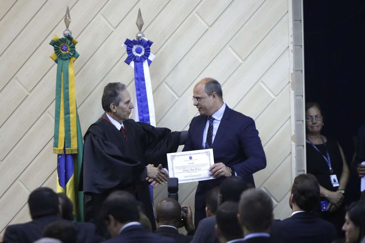O governador eleito, Wilson Witzel, participa de cerimônia de diplomação no auditório da Escola da Magistratura do Estado do Rio de Janeiro (Emerj), no Centro do Rio, nesta terça-feira (18). - Luciano Belford/ Agência O Dia