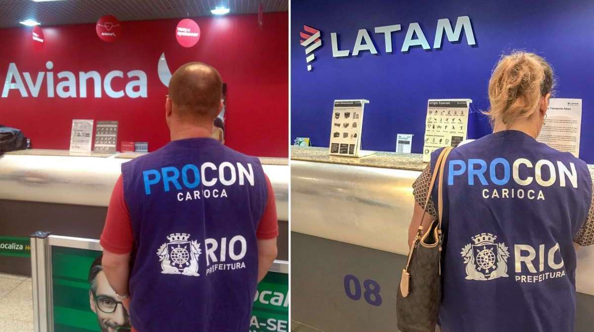 Fiscalização foi feito nos aeroportos Santos Dumont e Galeão - Divulgação / Procon Carioca