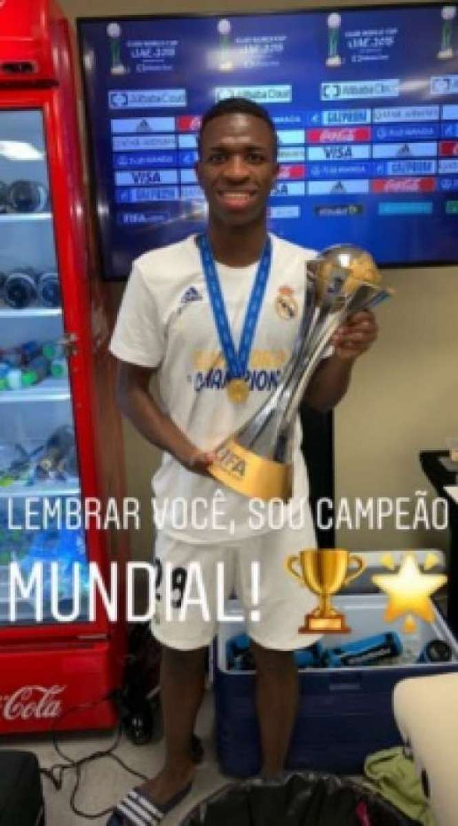 Vinicius Jr usou frase da torcida do Flamengo para comemorar título mundial