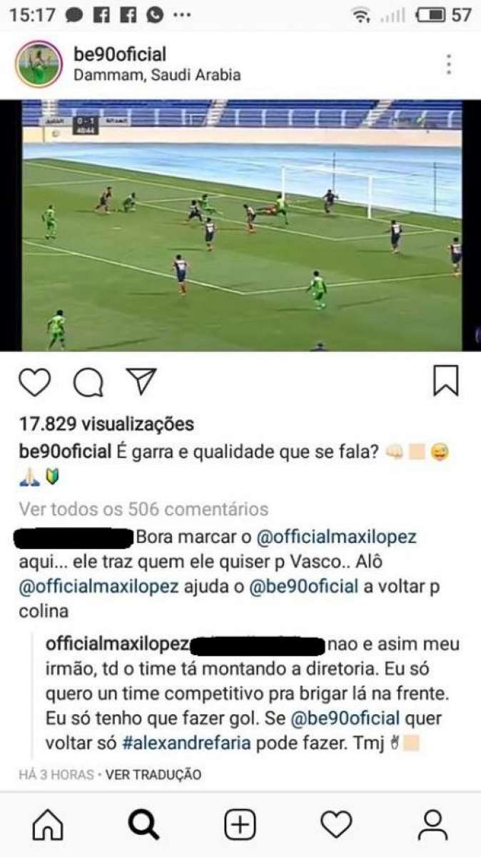 Maxi L&oacute;pez rebateu coment&aacute;rio de torcedor nas redes sociaisi
