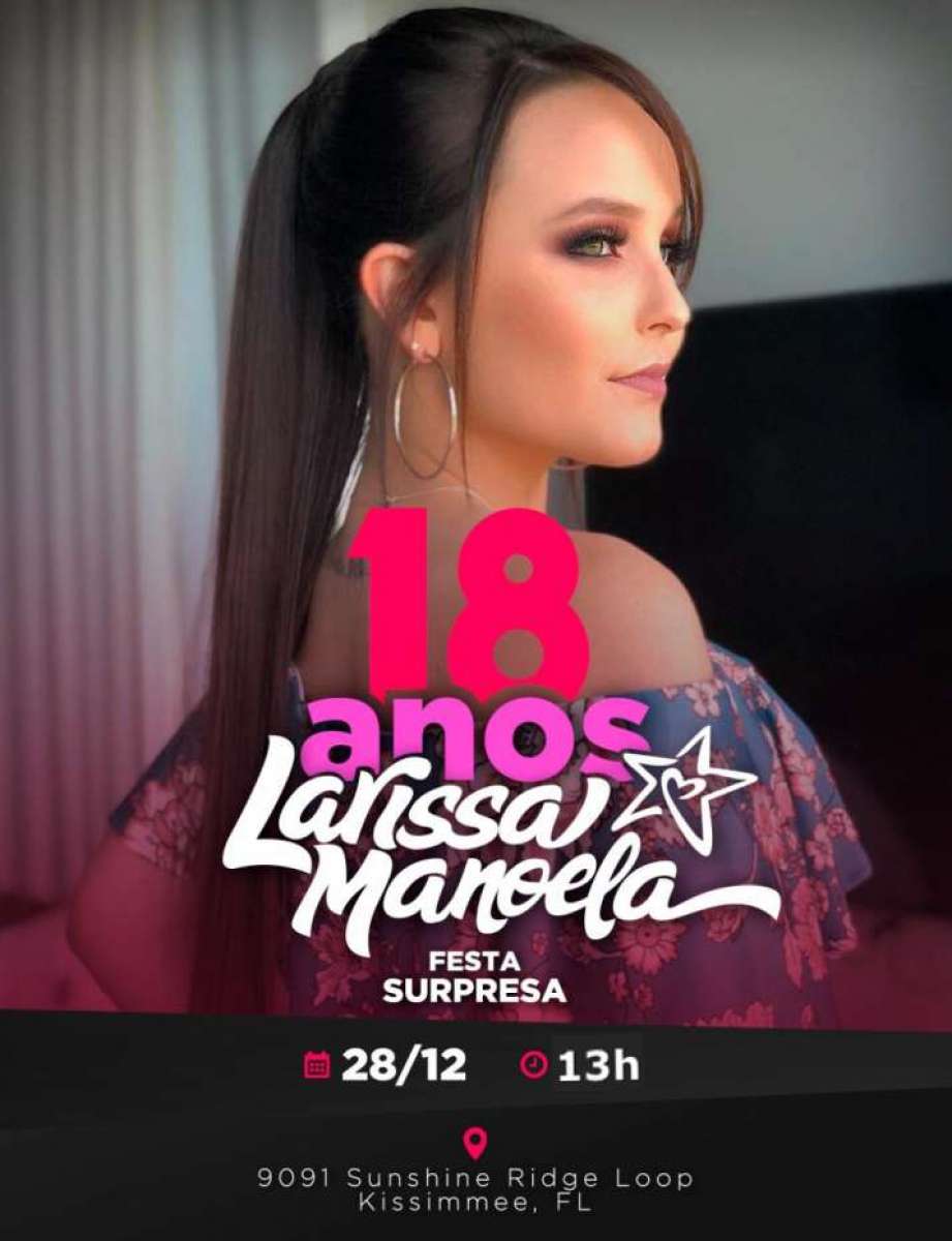 Flyer da festa Larissa Manoela - Divulgação