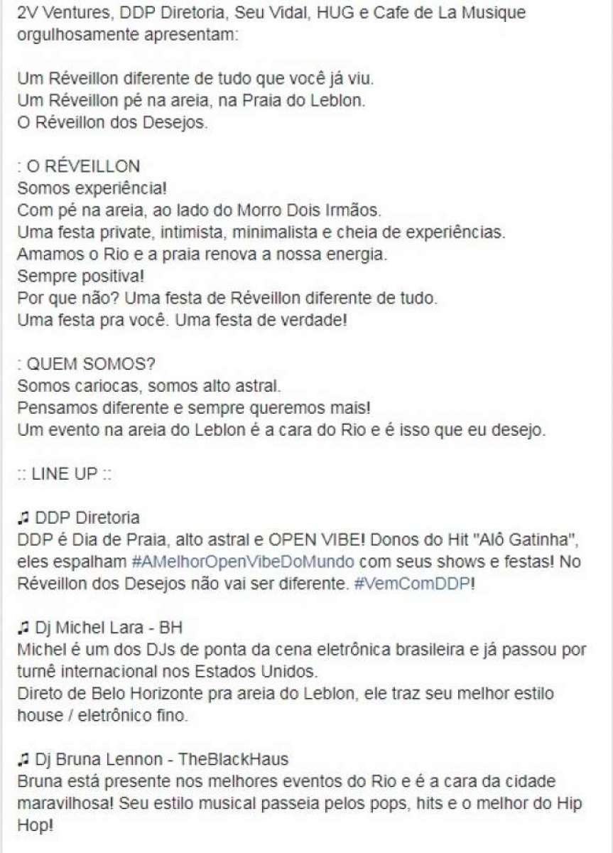 Ingressos anunciados como sendo do Café de La Musique Rio por R$1490,00