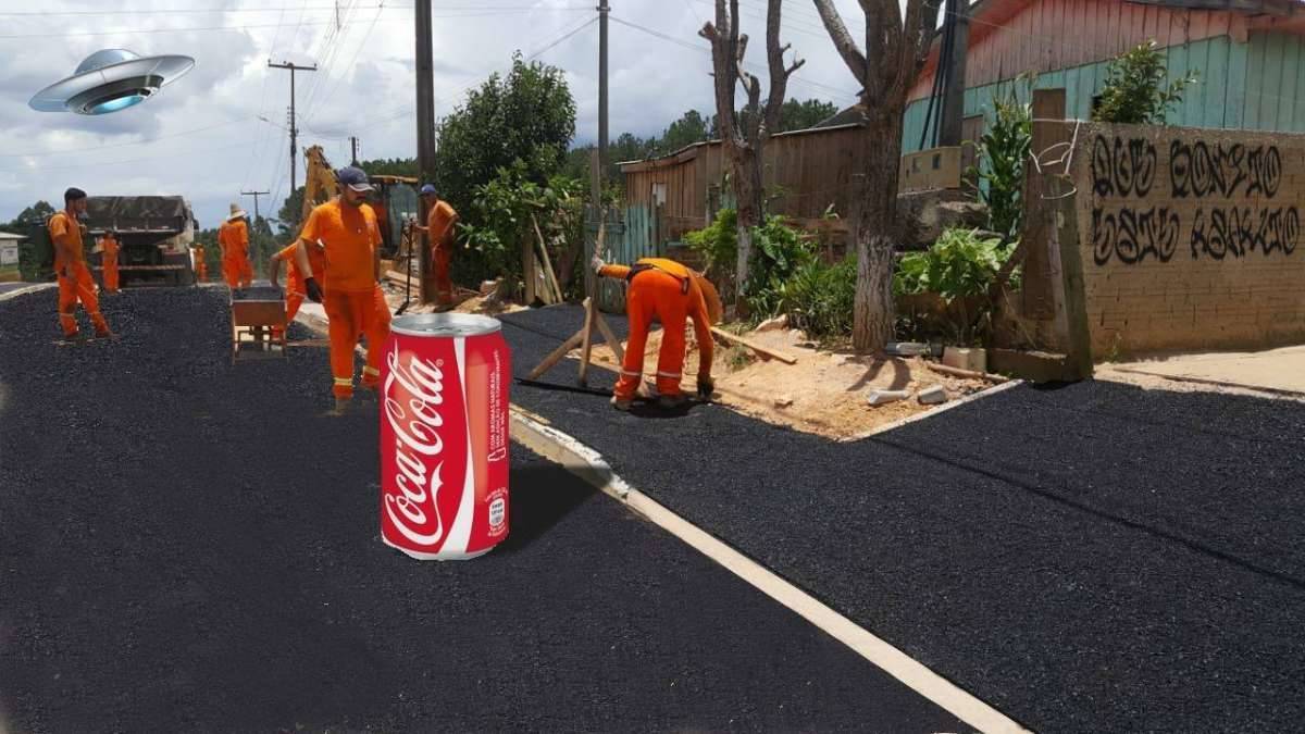 Prefeitura de município do Paraná vira meme após fazer montagem com novo asfalto