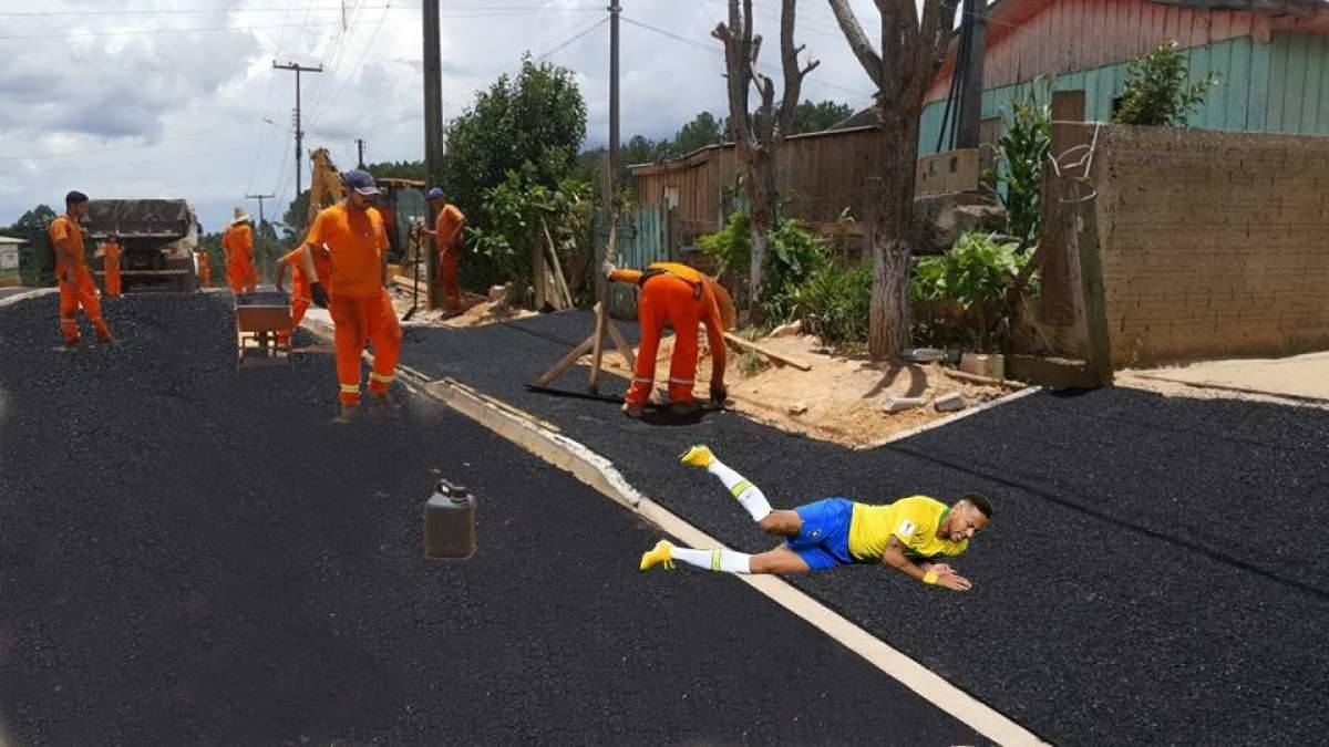 Prefeitura de município do Paraná vira meme após fazer montagem com novo asfalto