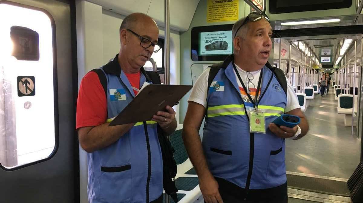 Fiscais vistoriaram 47 trens ontem, e dois deles estavam impróprios - Divulgação 