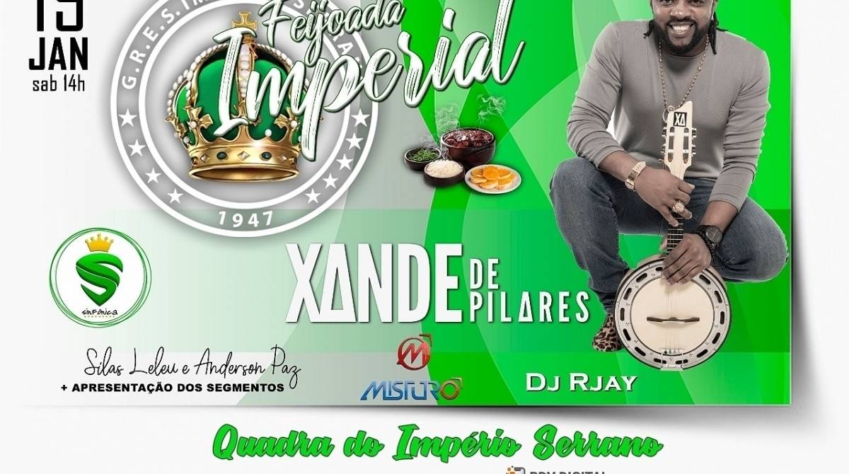 Xande de Pilares será atração principal na feijoada do Império Serrano