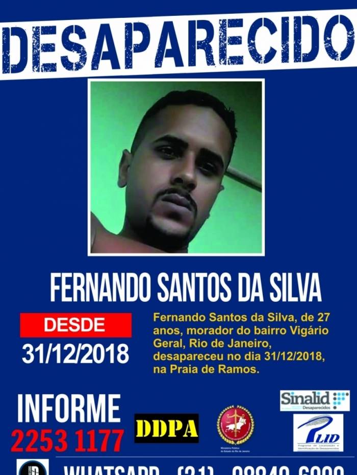 Fernando Santos da Silva está desaparecido desde o dia 31 de dezembro do ano passado