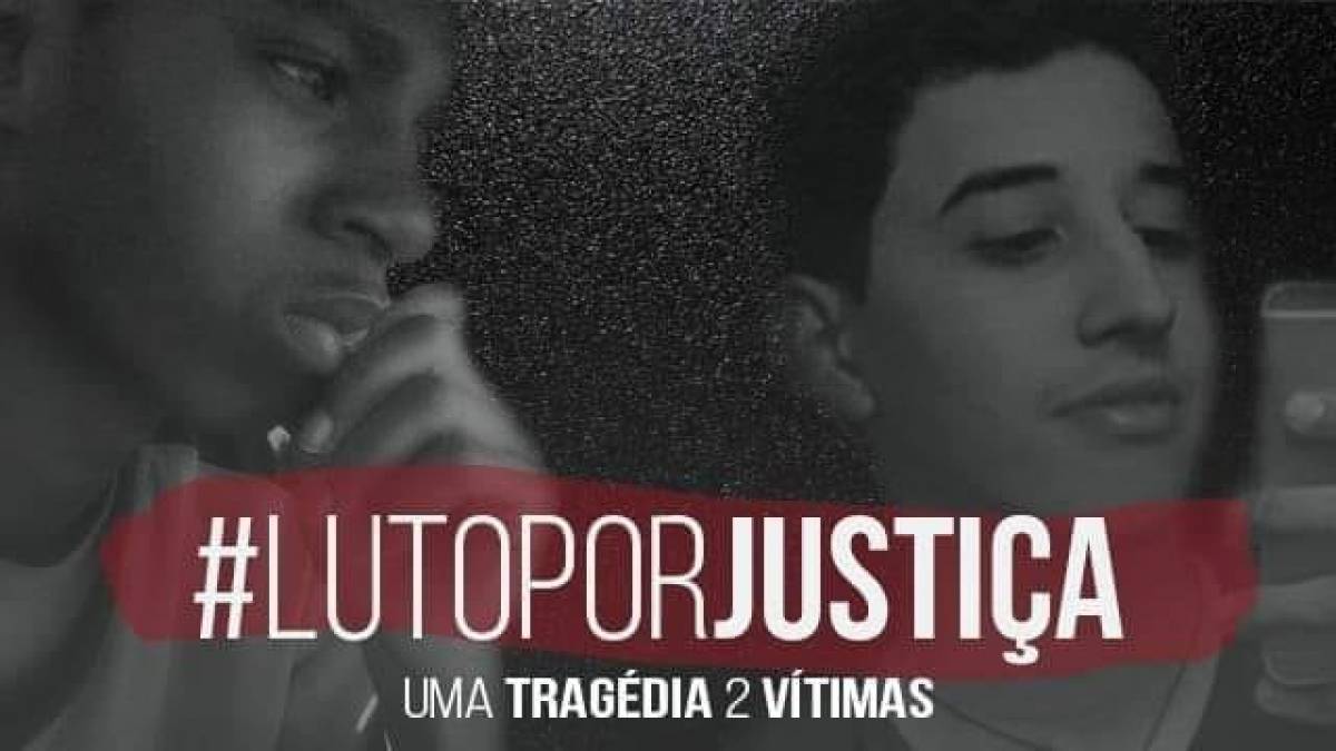 Cartaz pede Justiça para preso que seria inocente e para a família de Matheus Lessa, morta defendendo a mãe de assalto em Guaratiba