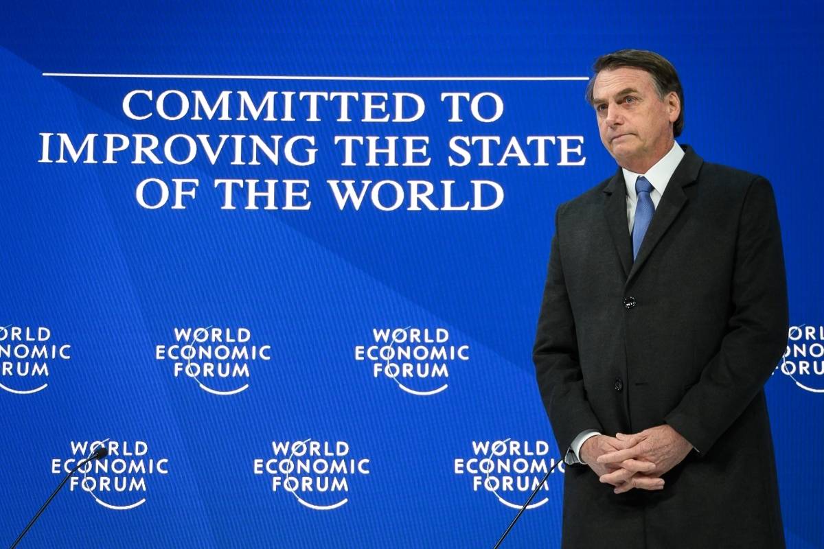 Presidente Jair Bolsonaro no Fórum Econômico Mundial, em Davos, na Suíça