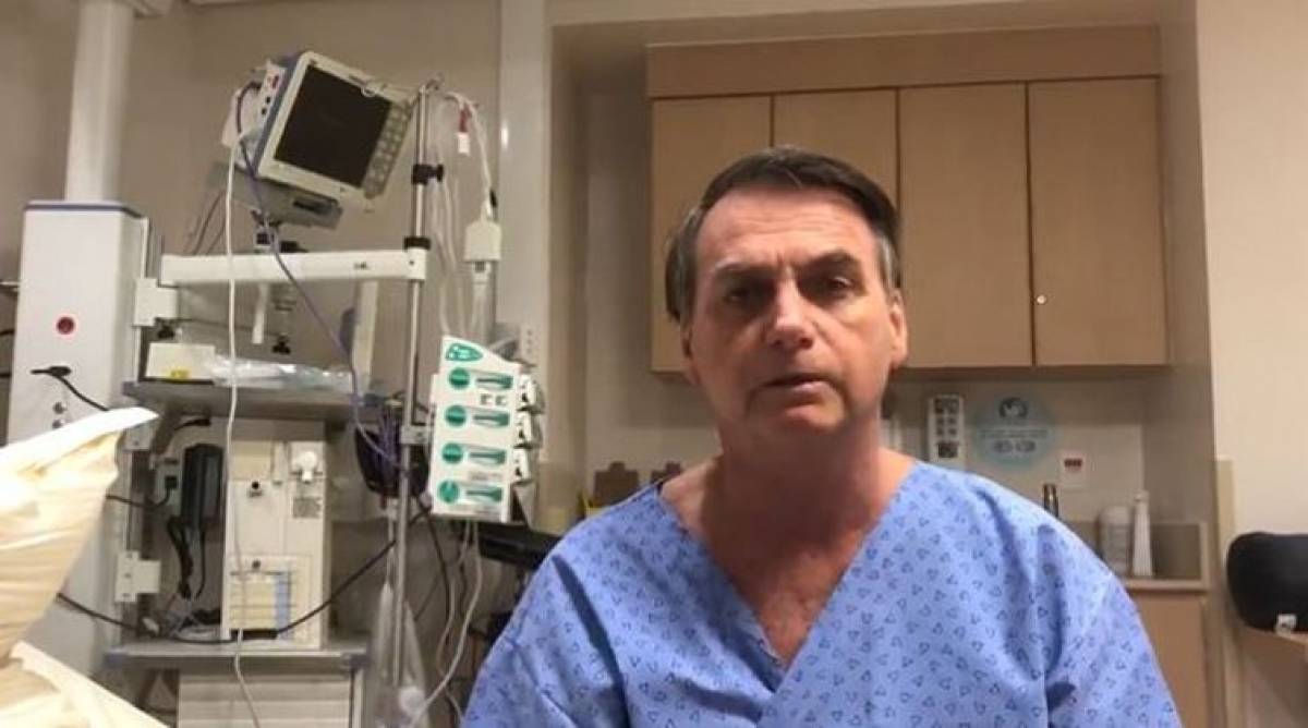 Bolsonaro se recupera de cirurgia no Hospital Israelita Albert Einstein, em São Paulo. - Reprodução Twitter