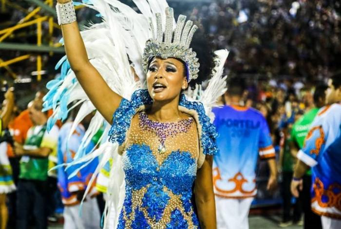 Sheron Menezzes brilhou no desfile da Portela em 2018 - Leo Cordeiro / Divulgação