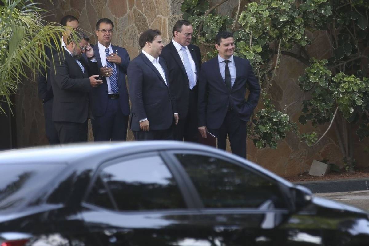O Presidente da Camara dos Deputados Rodrigo Maia, recebe o ministro da Justiça e Segurança Pública, Sergio Moro, para um Café da Manhã