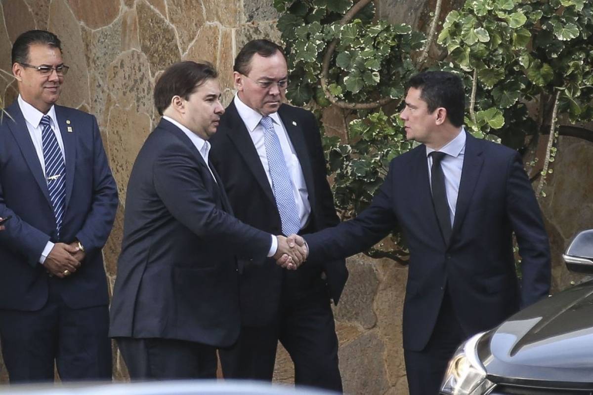 O Presidente da Camara dos Deputados Rodrigo Maia, recebe o ministro da Justiça e Segurança Pública, Sergio Moro, para um Café da Manhã