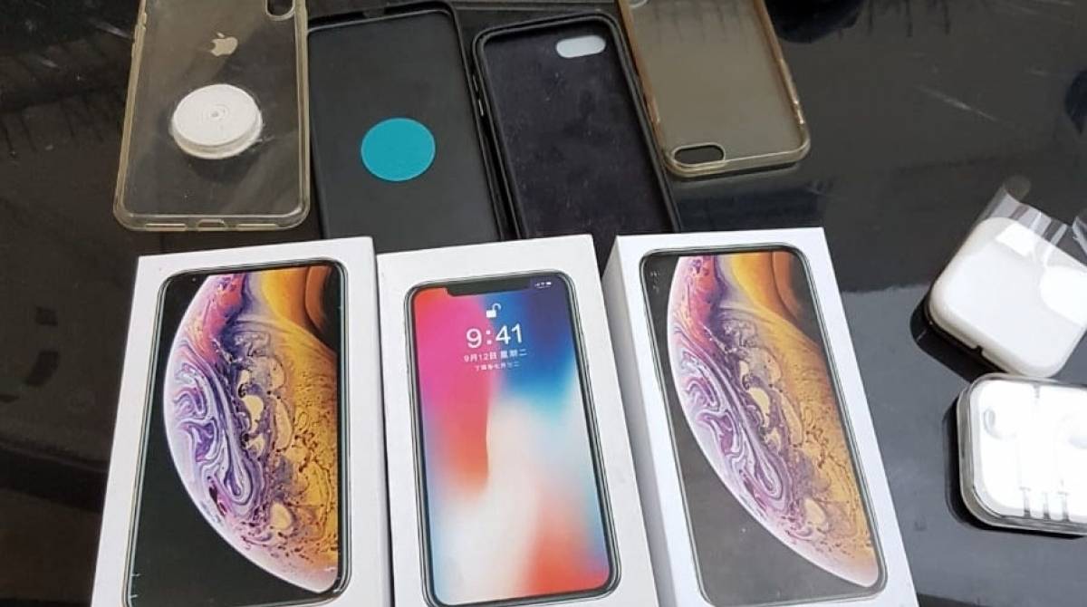 Telefones encontrado com o suspeito