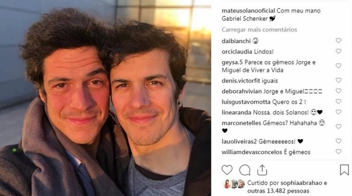 Mateus Solano posta foto com irmão e fãs ficam chocados com semelhança |  Celebridades | O Dia