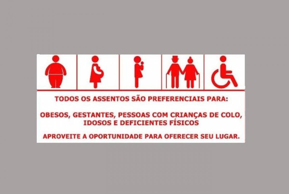 Empresas de transporte público que operam na cidade do Rio têm 30 dias para colocarem nos veículos avisos de advertência à preferência dos assentos