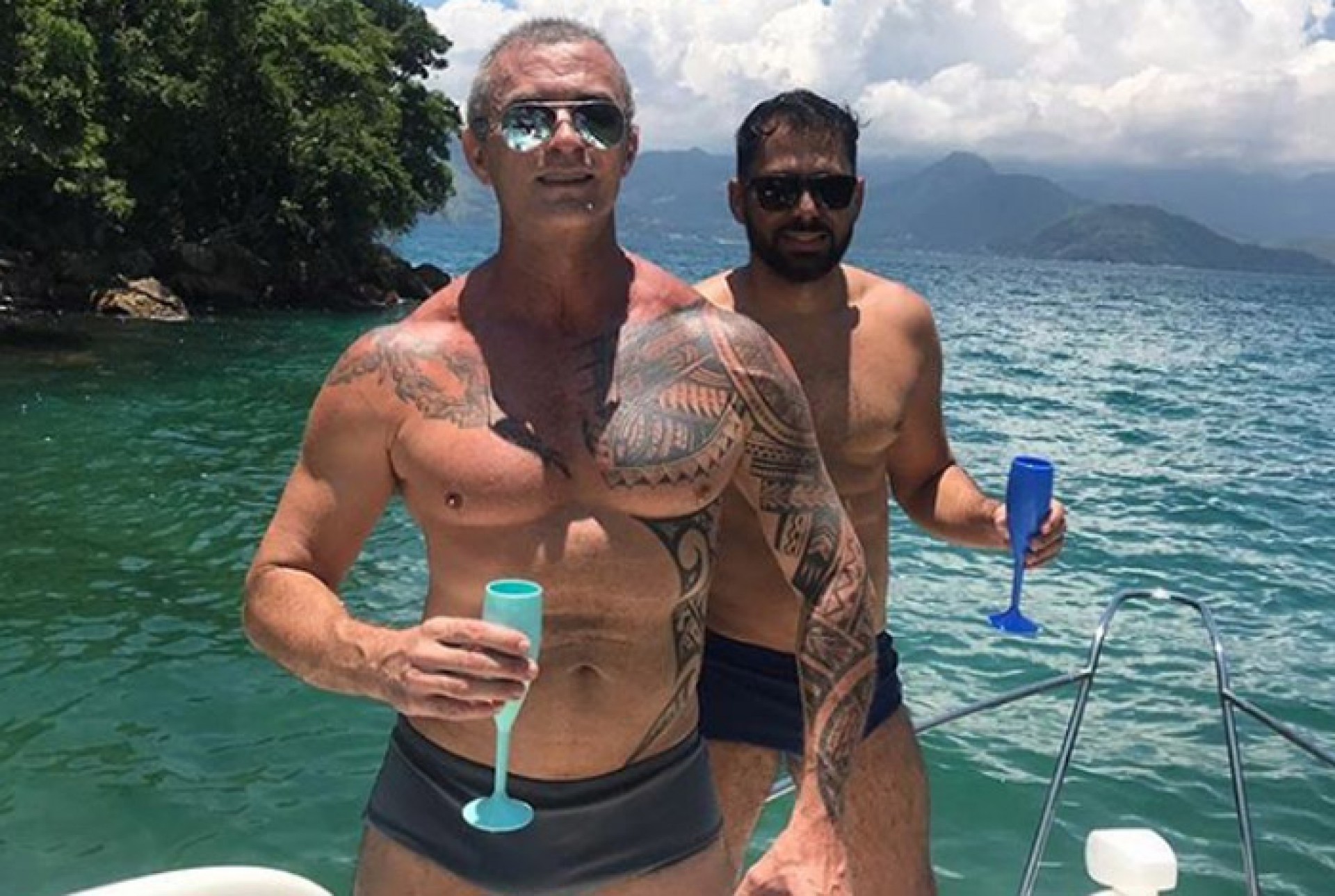 Paulo Barros e o namorado, Fábio Fonseca - Reprodução Internet