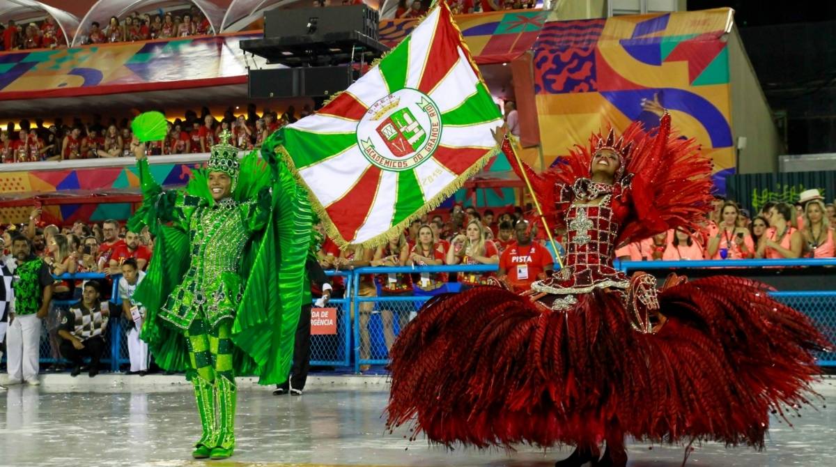 04/03/2019 - AGÃNCIA DE NOTÃCIAS/PARCEIRO - Integrantes da Escola de samba Grande Rio, durante o desfile da SÃ©rie A do Carnaval do Rio de Janeiro, realizado na Avenida MarquÃªs de SapucaÃ­, na Zona Norte do Rio de Janeiro, na noite de domingo (03). Foto: Mauricio Pingo/Parceiro/AgÃªncia O Dia