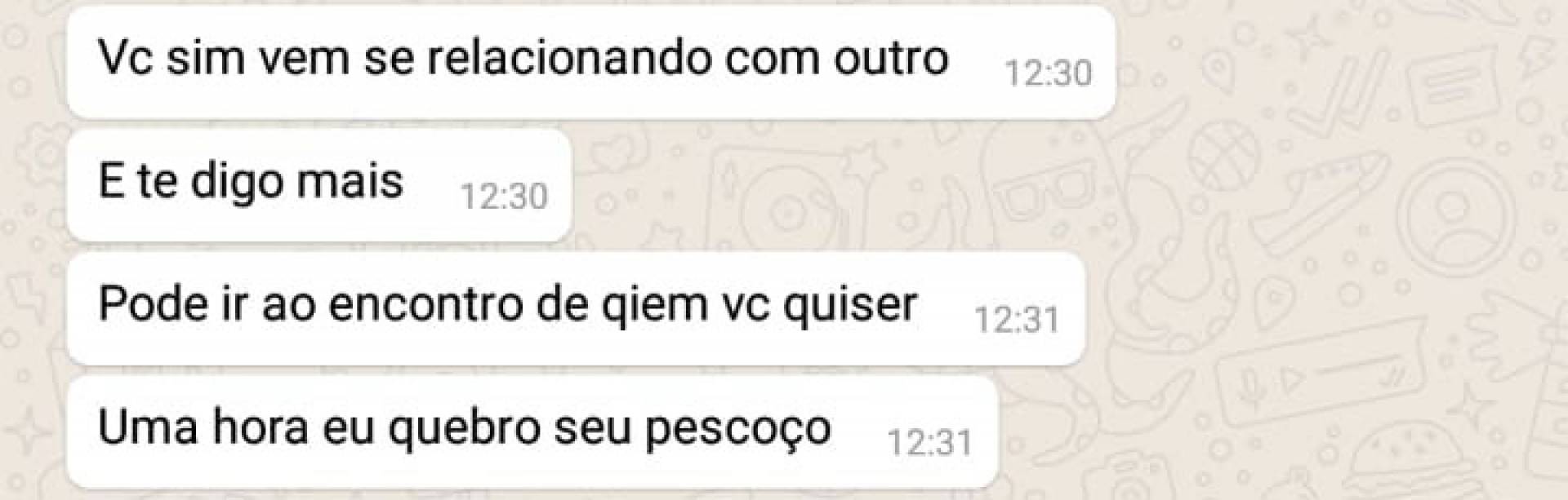Mensagens trocadas entre os dois