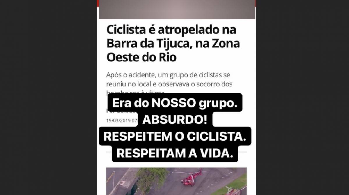 Nicolas Pratte pede respeito a vida de ciclistas 