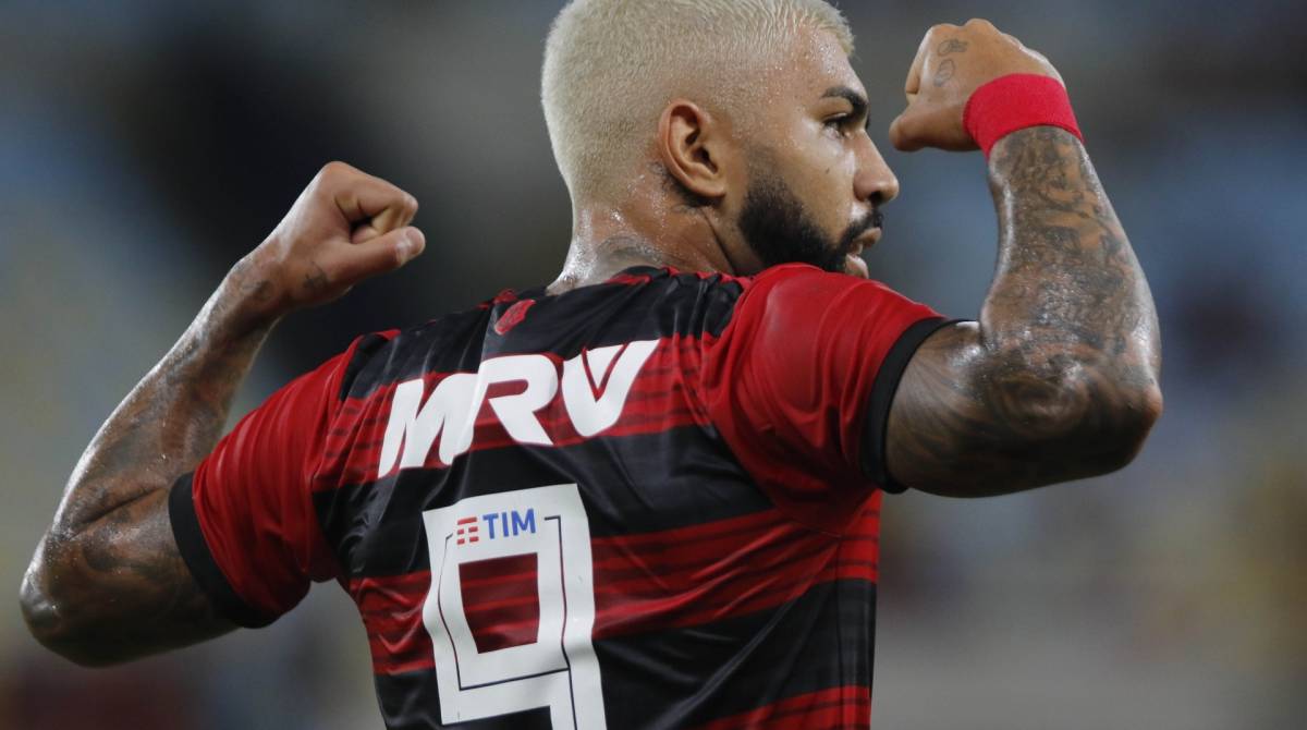 Rio de Janeiro - RJ  - 19/03/2019 - Futebol - Campeonato Carioca 2019 - Jogo valido pela 5 rodada da Taça Rio - Madureira x Flamengo, Estadio Mario Filho, Maracana, zona norte do Rio  - na foto, comemoracao do primeiro gol do Flamengo, Gabriel -  Foto Reginaldo Pimenta / Agencia O Dia