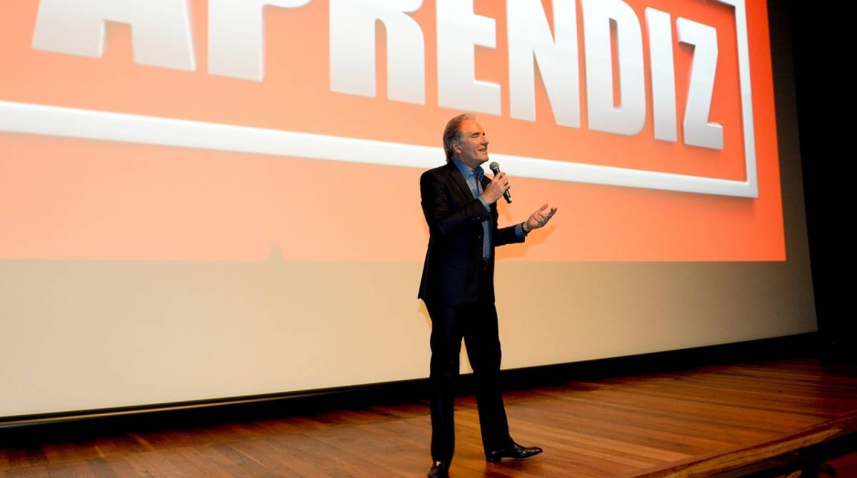 Roberto Justus na estreia de 'O Aprendiz'