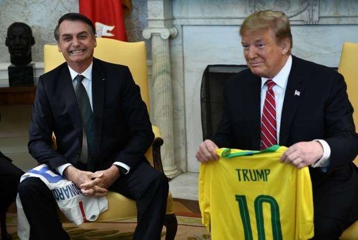 Presidentes Jair Bolsonaro e Donald Trump, em encontro no início do ano