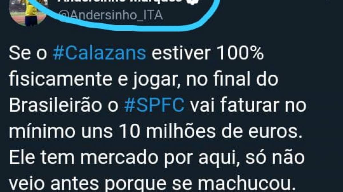 Marquinhos Calazans curte postagem falando sobre o São Paulo