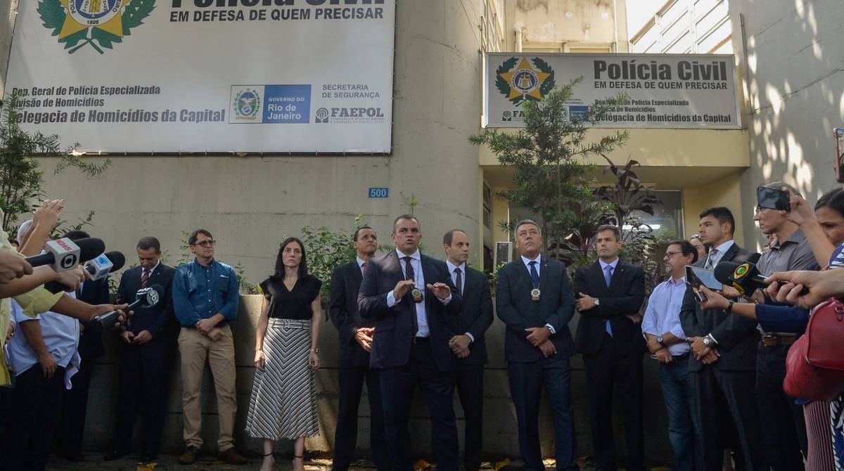 Rio de Janeiro (RJ), 25/03/2019, POSSE DO DELEGADO TITULAR DA DH DA CAPITAL - Marcos Viniícius de Oliveira Braga, secretário estadual de Polícia Civil, durante a posse do novo delegado da DH Daniel Rosa na Barra da Tijuca, zona oetse do Rio de Janeiro.Foto: Armando Paiva / Agência O Dia Policial, Dh, Delegado