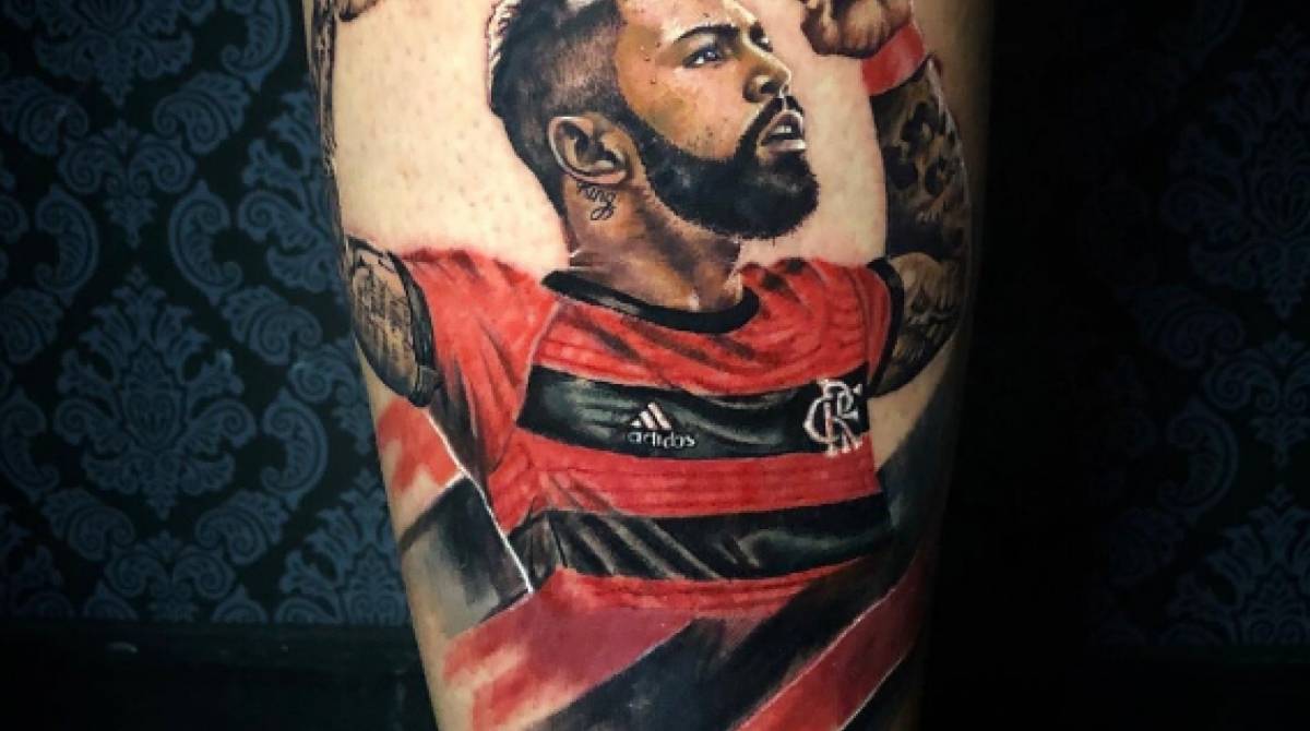 Torcedor escolheu imagem de Gabigol comemorando para tatuar - arquivo pessoal