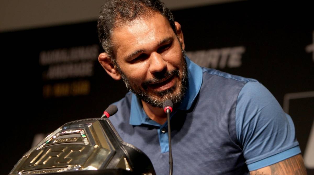 Rio de janeiro - 28/03/2019 - O UFC realizou nesta quinta-feira, dia 28 de março, a coletiva de imprensa do UFC 237: Namajunas x Andrade, evento marcado para o dia 11 de maio, na Jeunesse Arena, no Rio de Janeiro. Na foto acima Rodrigo Minotauro. Foto: Luciano Belford/Agência O Dia - Luciano Belford/Agência O Dia