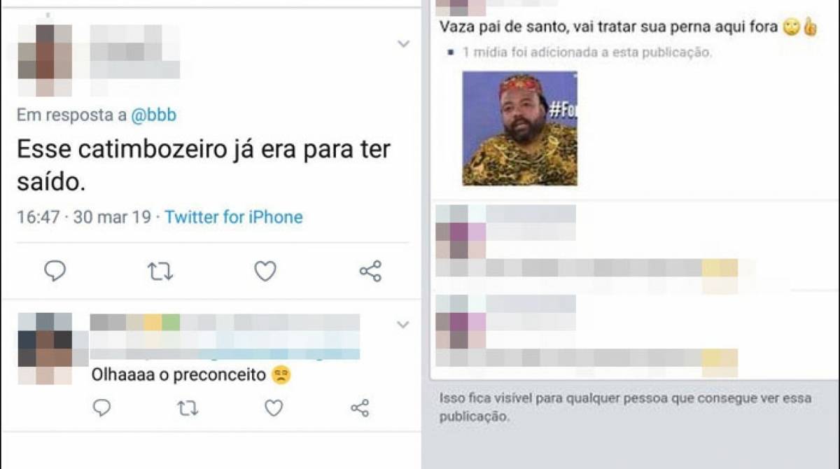 Mensagens de intolerância religiosa contra Rodrigo, participante do BBB19, são investigadas, além de ofensas racistas