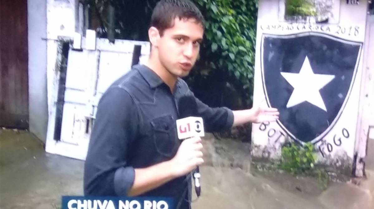 Pedro Figueiredo: tempo que repórter trabalhou em cobertura das chuvas chamou a atenção de internautas 