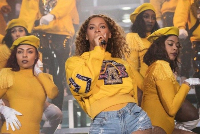 Beyoncé em sua apresentação no Coachella, em 2018