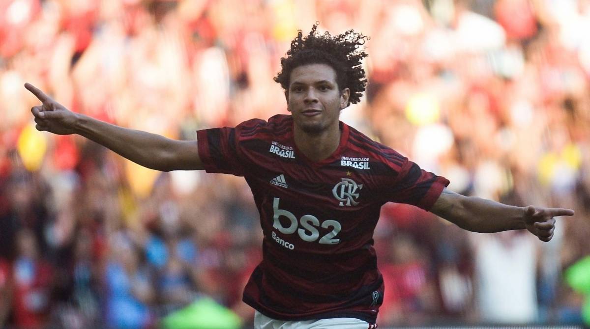 21/04/2019 - AGÊNCIA DE NOTICIAS  - PARCEIRO - Willian Arão, jogador do Flamengo comemora o gol durante partida contra o Vasco, durante partida válida pela final do Campeonato Carioca 2019, realizado no estádio do Maracanã, neste domingo(21).. Foto: Clever Felix/Parceiro/Agência O Dia - Clever Felix/Parceiro/Agência O Dia