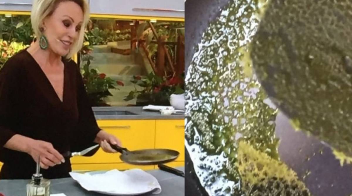 Ana Maria queima receita duas vezes ao vivo no 'Mais Você' - Reprodução / TV Globo