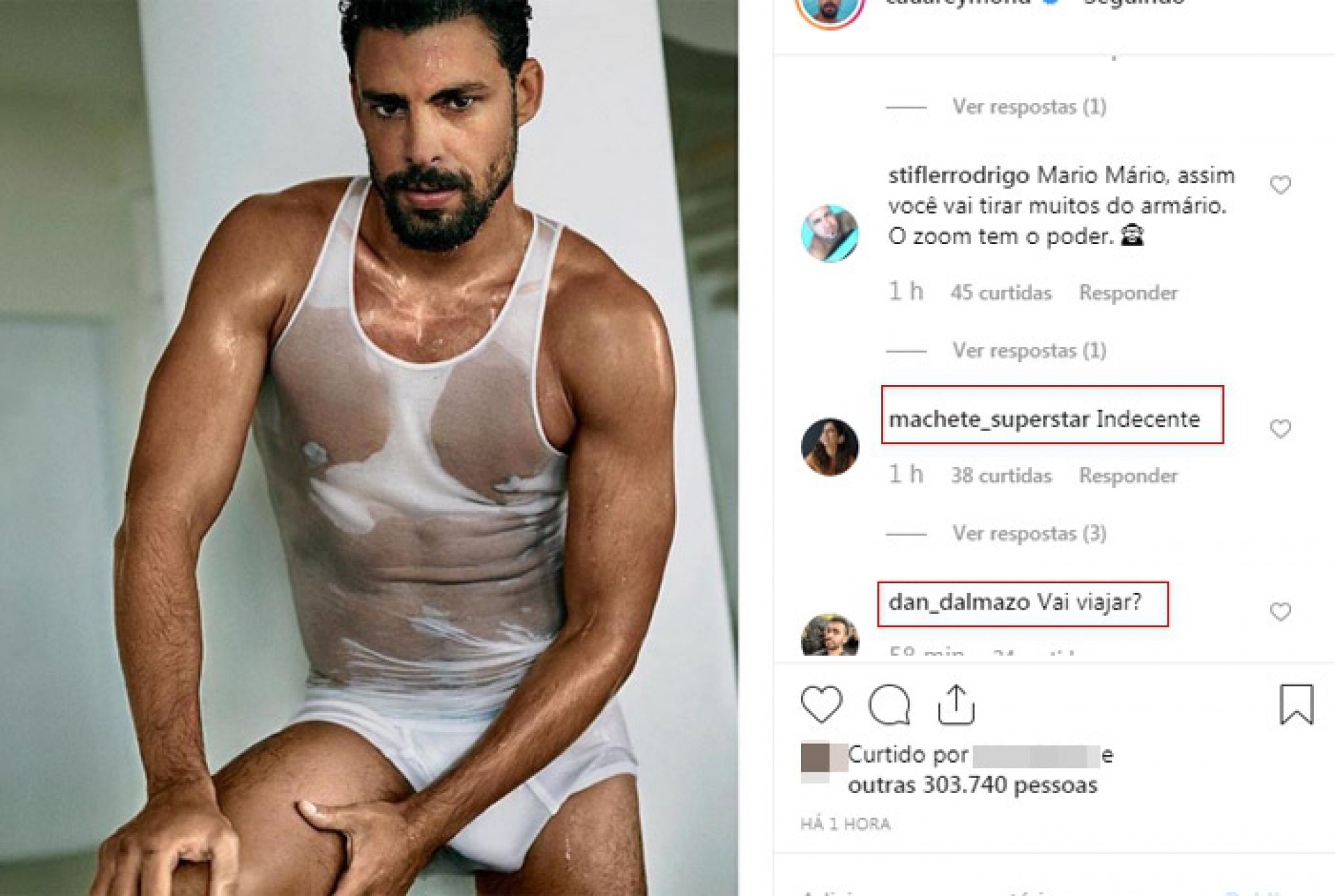 Cauã Reymond faz sucesso em foto de cueca branca - Reprodução Internet