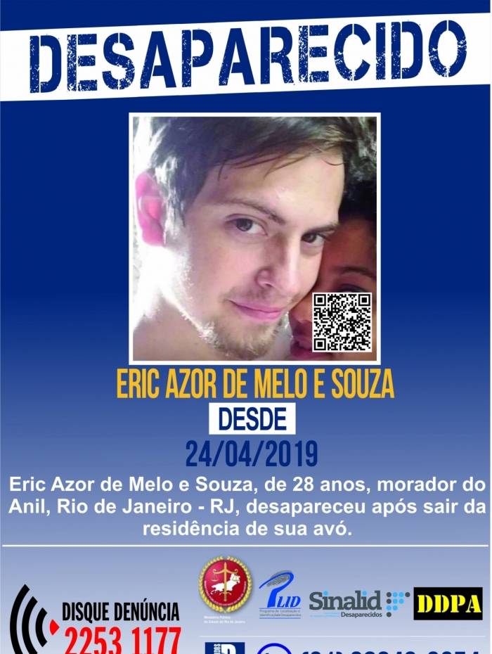 Motorista de Uber Eric Azor de Melo e Souza desaparece após deixar casa da avó no Anil, Zona Oeste do Rio