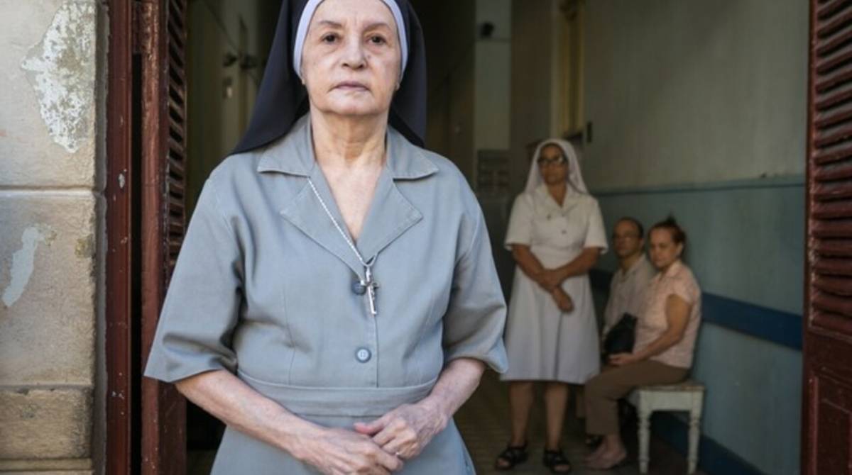 Irmã Graça (Joana Fomm) na terceira temporada de \'Sob Pressão\'