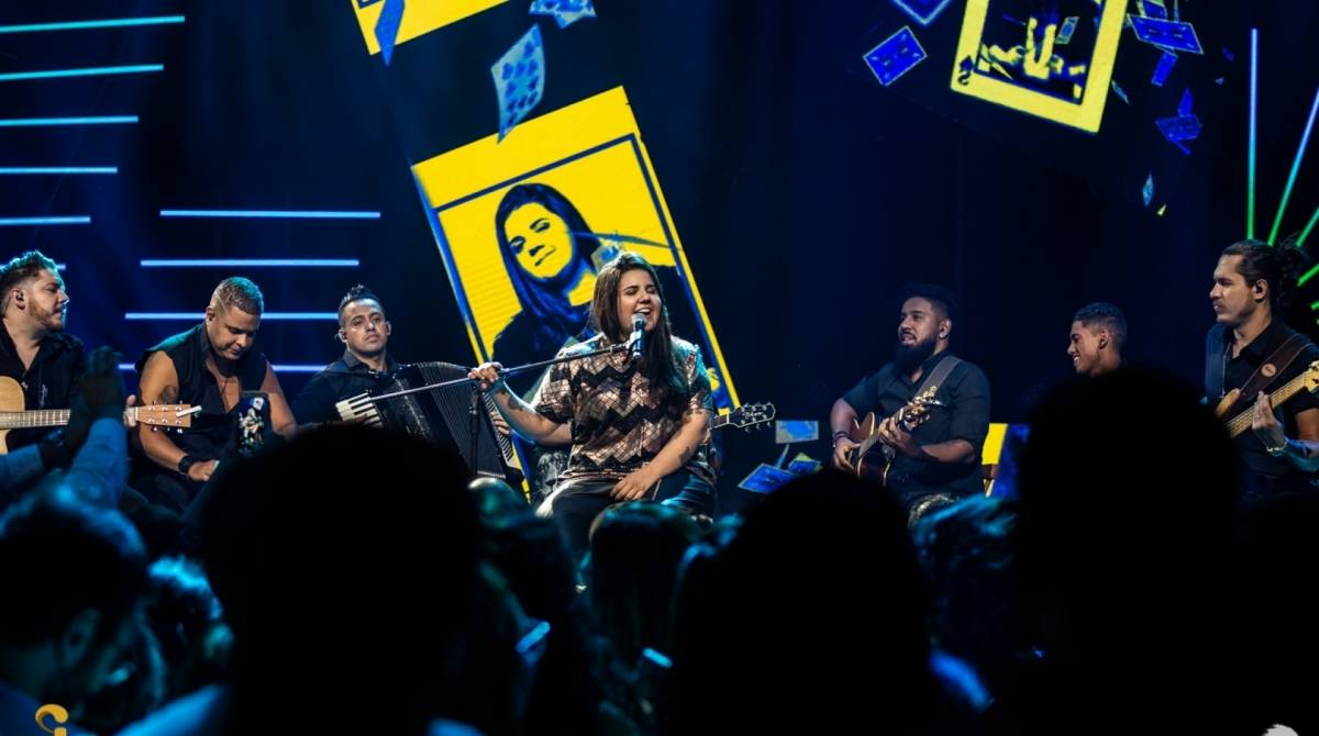 Yasmin Santos na gravação do DVD