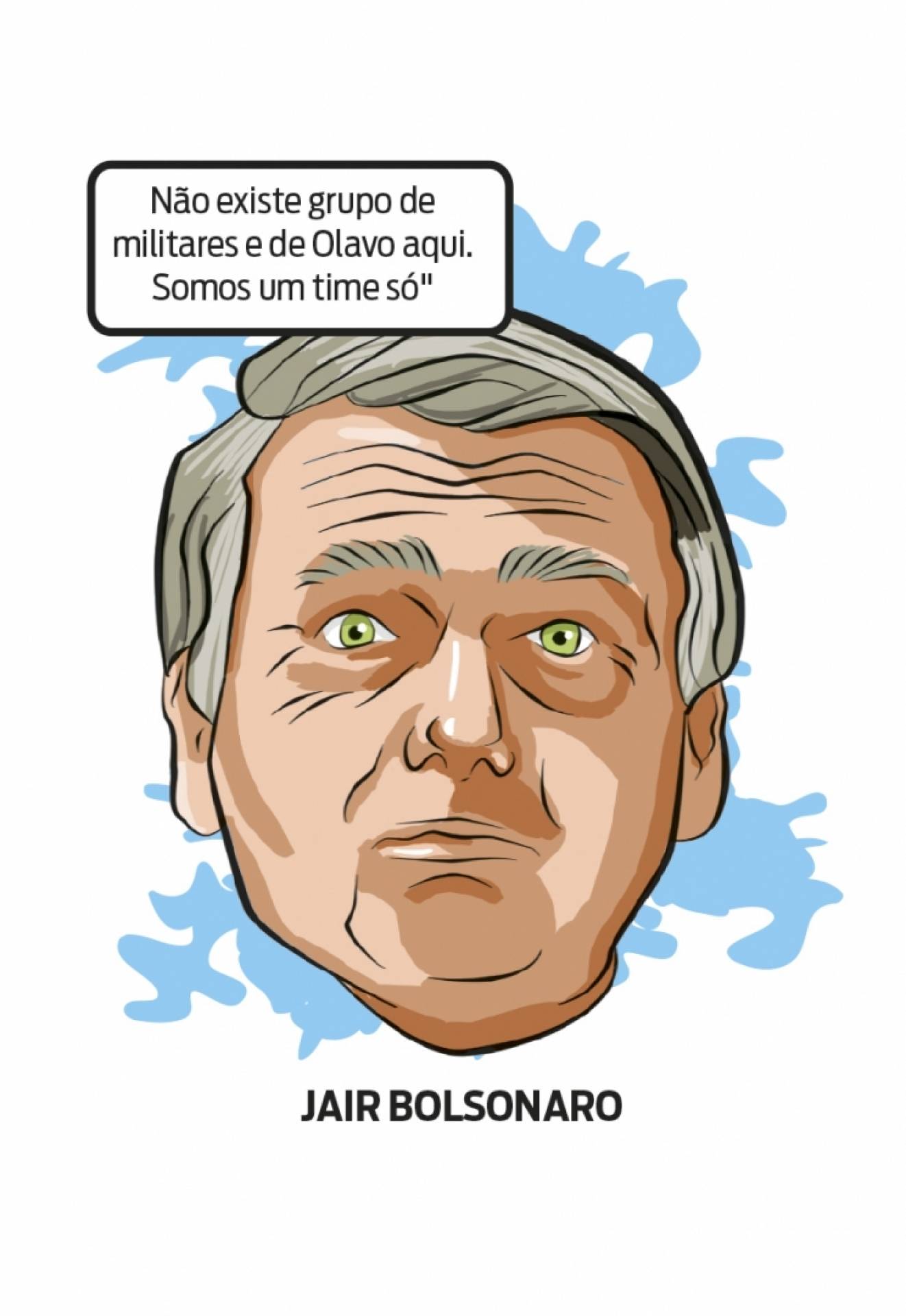 Troca de ofensas entre militares e 'olavistas' causa desconforto no governo - Arte: Luiza Erthal 