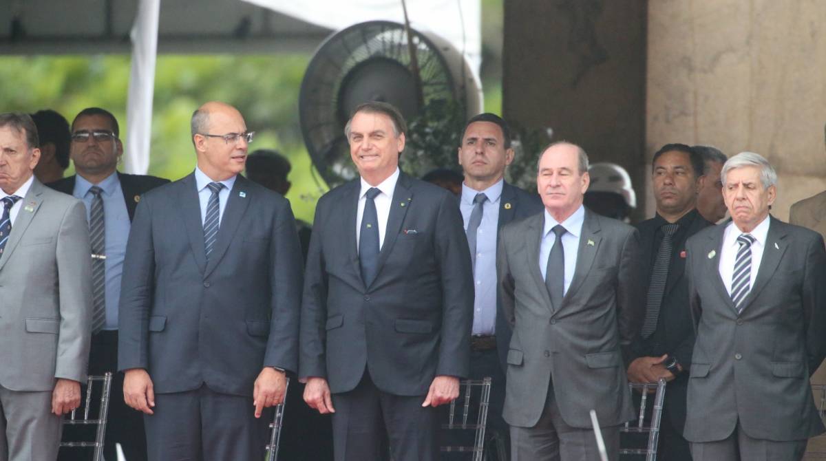 Presidente Jair Bolsonaro, governador Wilson Witzel e prefeito Marcelo Crivella participam de cerim&ocirc;nia em homenagem &agrave; atua&ccedil;&atilde;o brasileira na Segunda Guerra Mundial - Foto: Daniel Castelo Branco / Ag&ecirc;ncia O Dia
