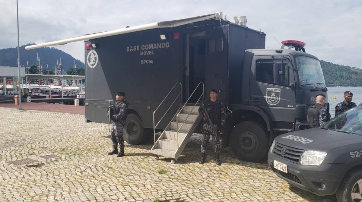 PM monta base móvel do Batalhão de Choque em Angra dos Reis  - Divulgação / Polícia Militar 